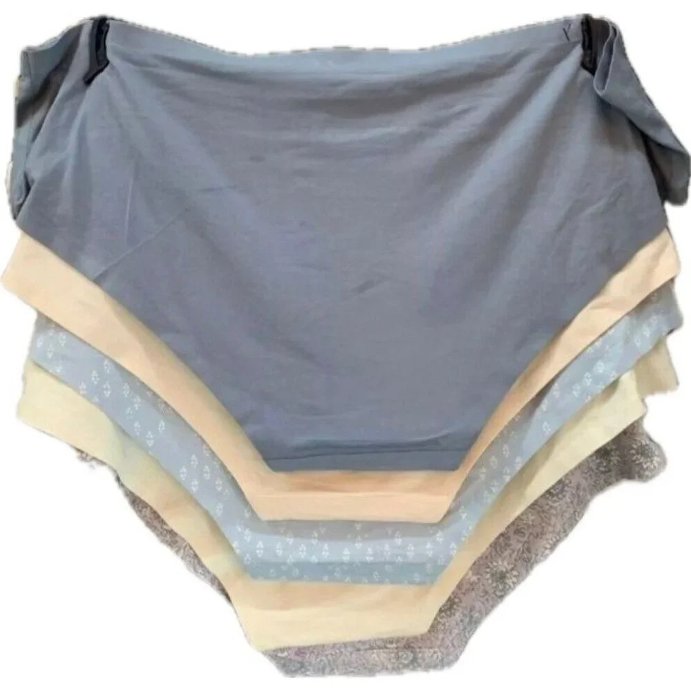 Lucky Brand XL Array Of Blue-Cream Colors Brushed Finished Hipster Panties-5 Pk - Picture 3 of 4